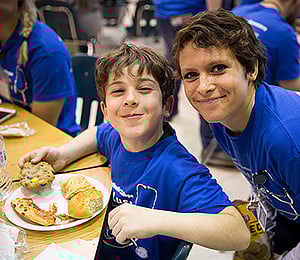 NMC nursing student Amanda Harvey and her son at the Minne Lusa Health Carnival.
