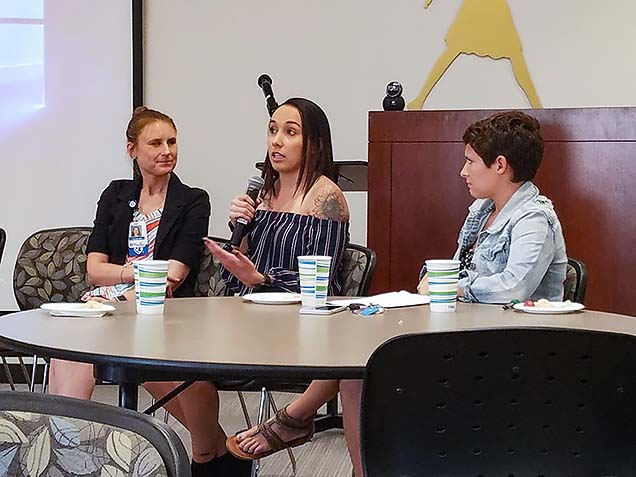 NMC nursing student Courtney Leydig speaks at the Food Insecurity Summit.