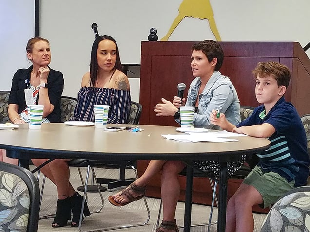 NMC nursing student Amanda Harvey speaks at the Food Insecurity Summit.