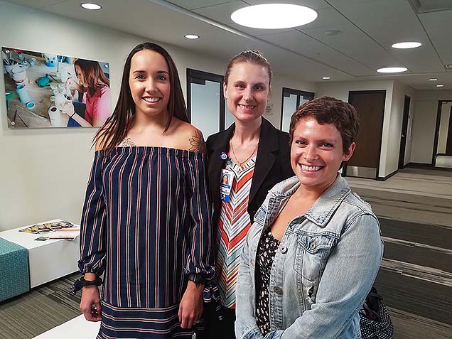 Courtney Leydig, Dr. Lisa Johnson, and Amanda Harvey spoke at the community summit on food insecurity on college campuses.