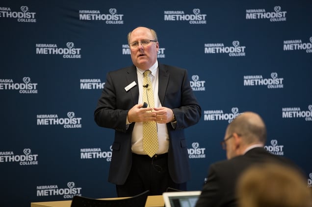 Ken Brown speaking at Nebraska Methodist College