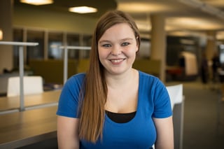 A smiling medical assistant student from Nebraska Methodist College