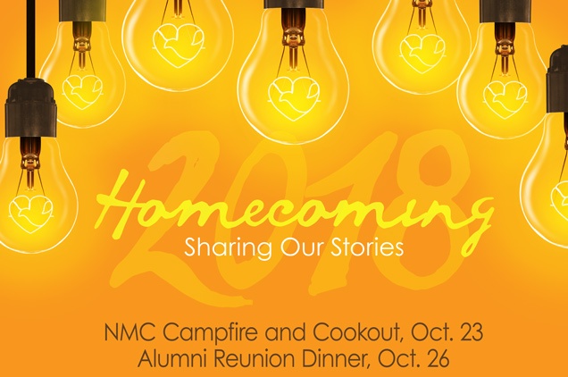 2018 NMC Homecoming: Campfire & Cookout Oct. 23, Alumni Reunion Dinner Oct. 26