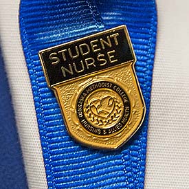 The Nebraska Methodist College student nurse pin. 