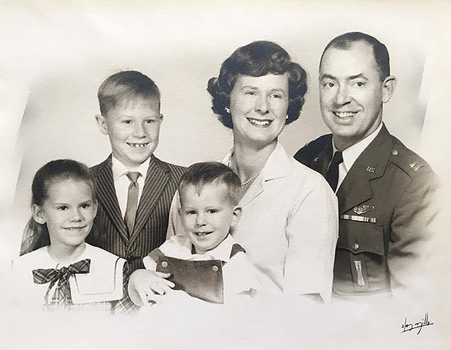 Lucy Fowler, OT, in family photo with her late husband, Charles Worthington "Worthy" Fowler II, USAF Colonel Retired; their daughter, Ellen; and sons Charles Worthington III and Timothy. 