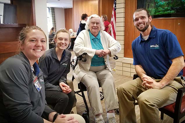 Students in the Nebraska Methodist College MOT program meet Lucy Fowler, one of Nebraska's first occupational therapists. 