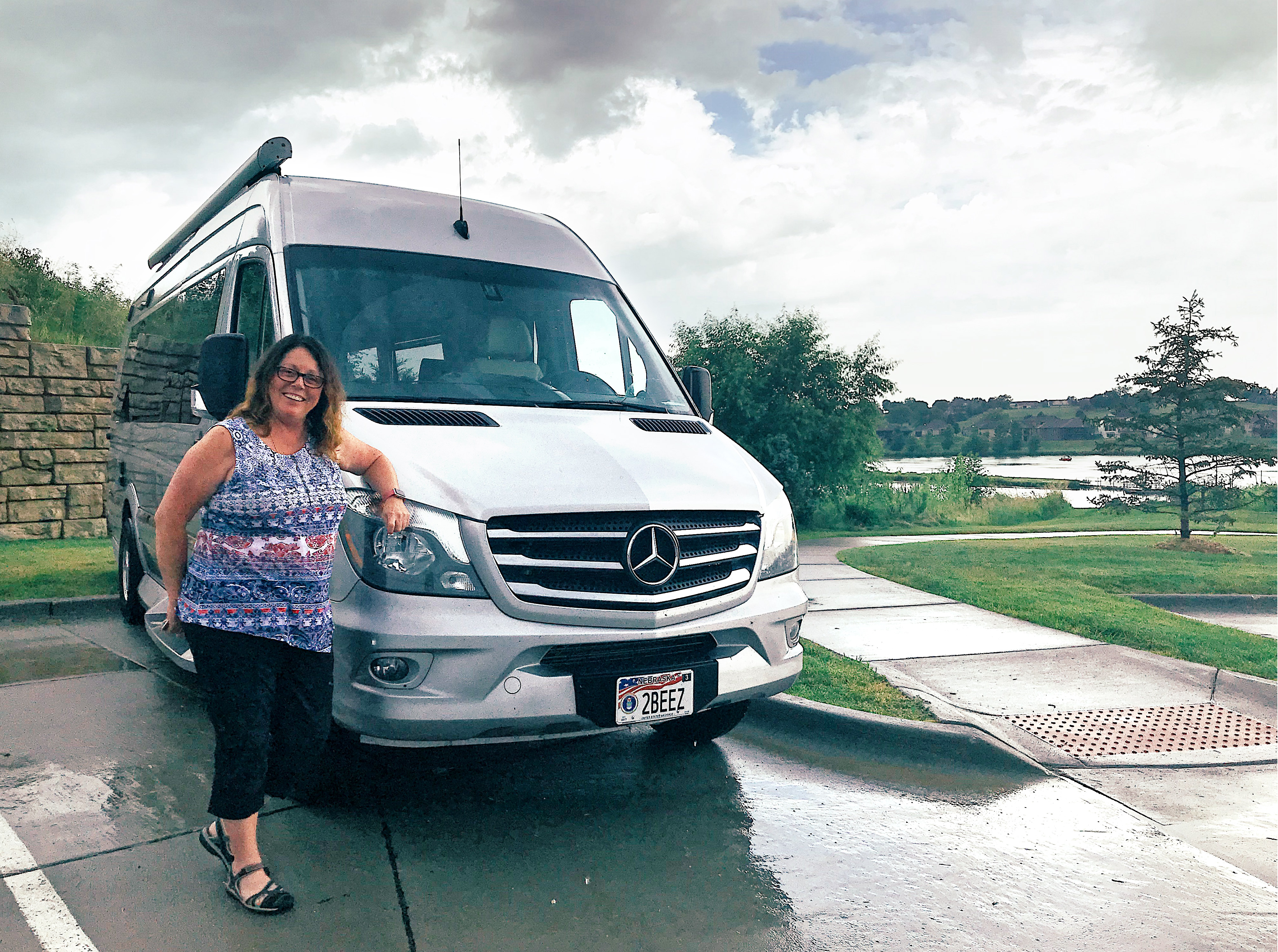 NMC Informatics Director Debborah “Debb” Adams and her RV, which has the personalized license plate "2BEEZ."