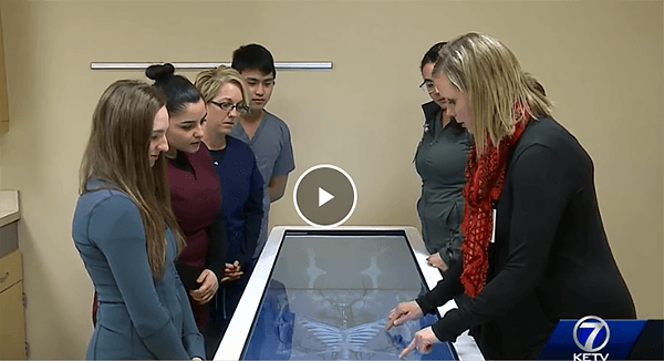 Becca Bouckaert and cardiovascular sonography students in KETV new story