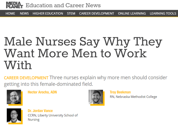 Mediaplanet Education and Career News: Three nurses explain why more men should consider getting into this female-dominated field.