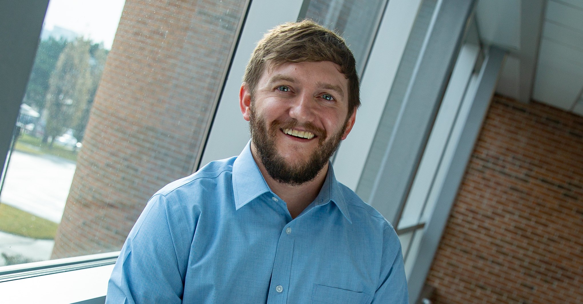 NMC alumnus and returning graduate student Troy Beekman at Nebraska Methodist College.