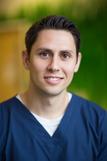 Male Nurse in blue scrubs